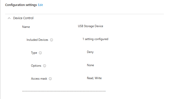 Create USB block policy steps in Intune